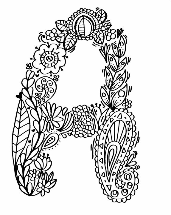 Alphabet "A" doodle art - Elephant Bell - Drawings  